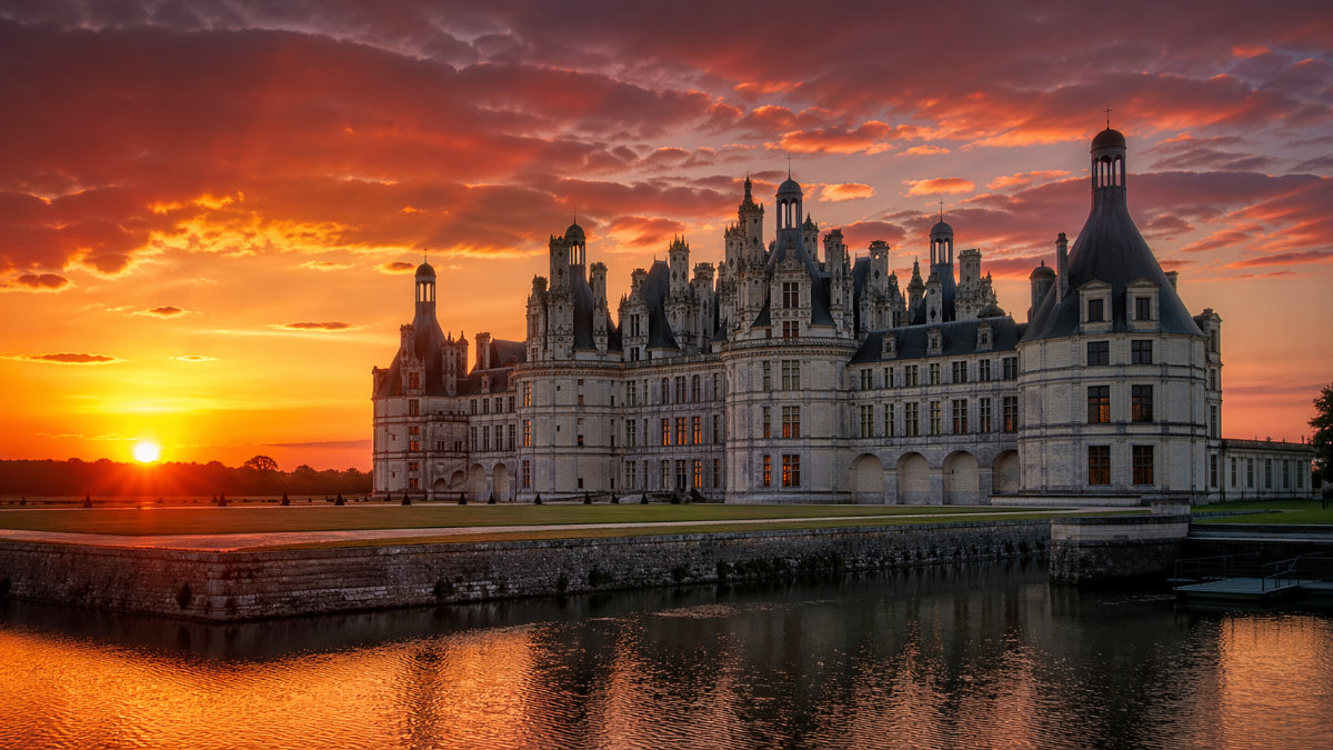 Château de Chambord au coucher du soleil